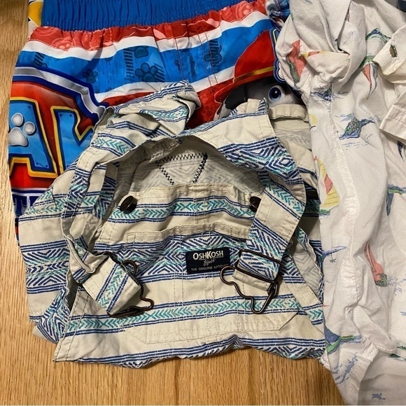 24 mos 2T Clothing Bundle Swim Trunk Oshkosh Shortalls Overalls Button Down - Picture 3 of 12